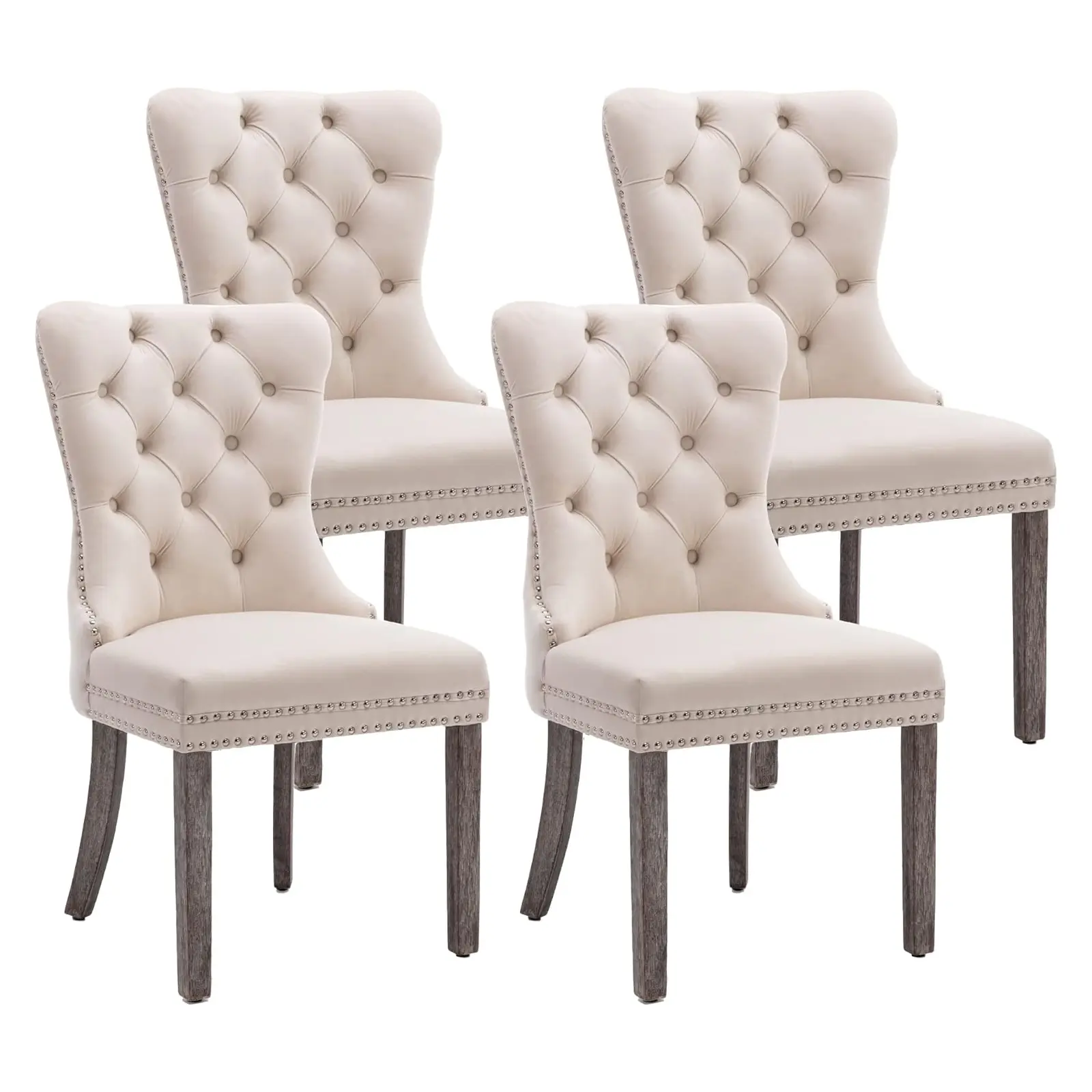 Velvet Dining Chairs Set of 2/4/6, Tall Back Side Chair, Modern Upholstered High-end Tufted Side Chair,Solid Wood Legs,For Kitchen and Dining Room dinning chair,dorm essentials,home decor