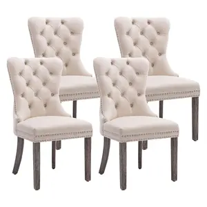 Velvet Dining Chairs Set of 2/4/6, Tall Back Side Chair, Modern Upholstered High-end Tufted Side Chair,Solid Wood Legs,For Kitchen and Dining Room dinning chair