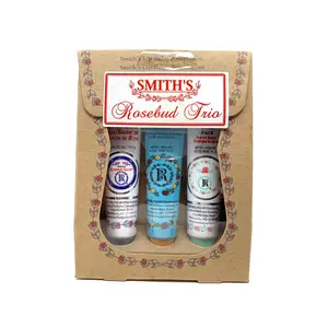 Rosebud Perfume Co. 3-Piece Natural Soothing Lip Balm Trio Set, 0.5oz - Minted Rose (Peppermint Oil), Rose & Mandarin (Orange Spice-Infused) for Daily Lip Care