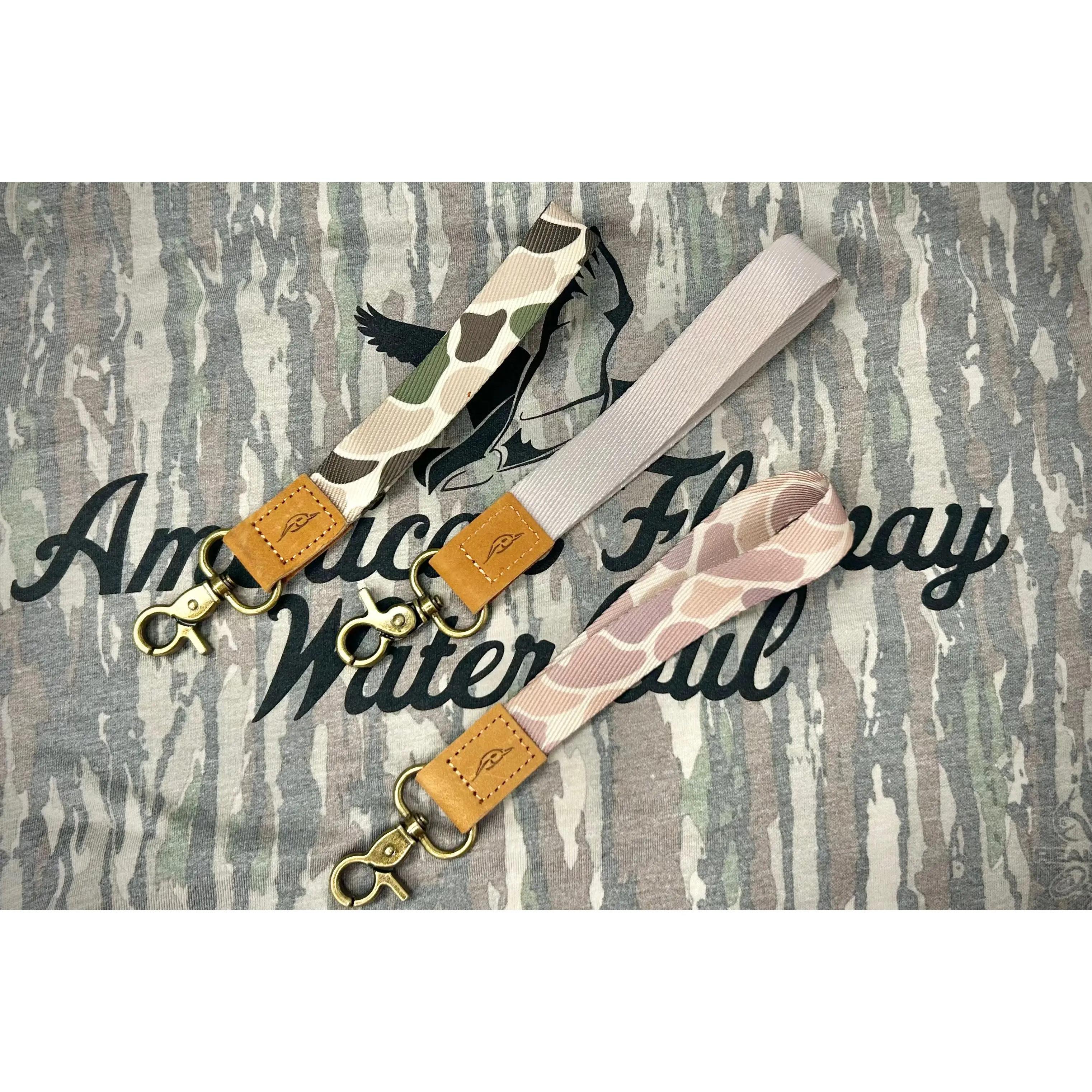AFW Unisex Camo Custom Personalized Lanyard - 1 Size, Leather Accent, Removable ID Card Holder, Keychains, Durable Hands-Free Accessory for On-the-Go Use Professionals