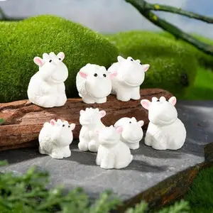 Miniature Sheep Garden Decor Set, DIY Resin Home Decoration, Micro Landscape Ornament, Random Angel Toy, Mini Figures, Fairy Style, Garden Accessories