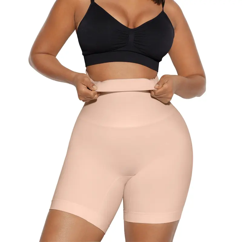 FeelinGirl High-Waisted Mid-Thigh Short Shaperwear Tummy High Waisted Panties Seamless Shapewear Comfort Fitted Garment