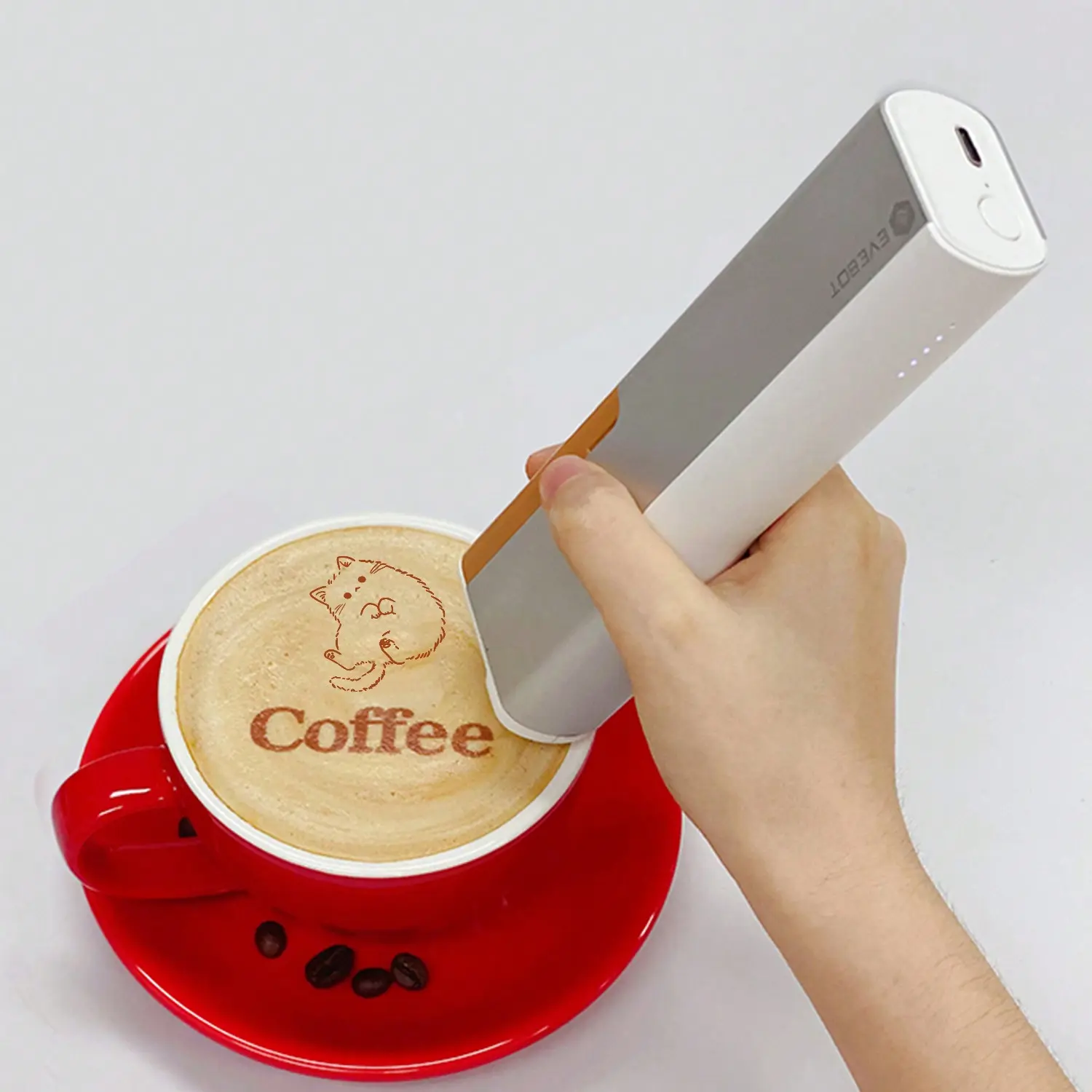 Protable Food Printer,Printer Pen & Edible Inkjet Printer,Mini Food Printer, WiFi Printing Machine Cake Coffee Desserts DIY Decoration Maker,Brown