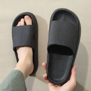 Summer Thick Platform Bathroom Home Men Slippers Women Fashion Soft Sole Indoor Sandals Non-slip Flip Flops Male Slides 2025 New