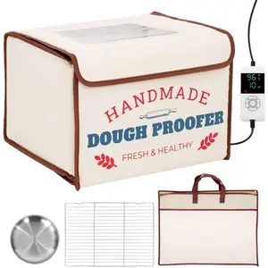 Bread Proofing Box with Heater, 50-130? Constant Temp Dough Proofer, 3-Sided Heating & 24H Timer, Foldable Fermentation Box for Sourdough Starter, Pizza Dough, Yogurt