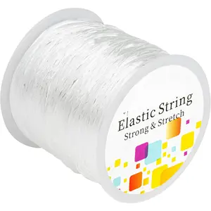 1mm Elastic String for Bracelets, Clear Elastic String Elastic Cord for  Making,   String for Bracelets, Necklaces, Beading and Crafts 100m/roll
