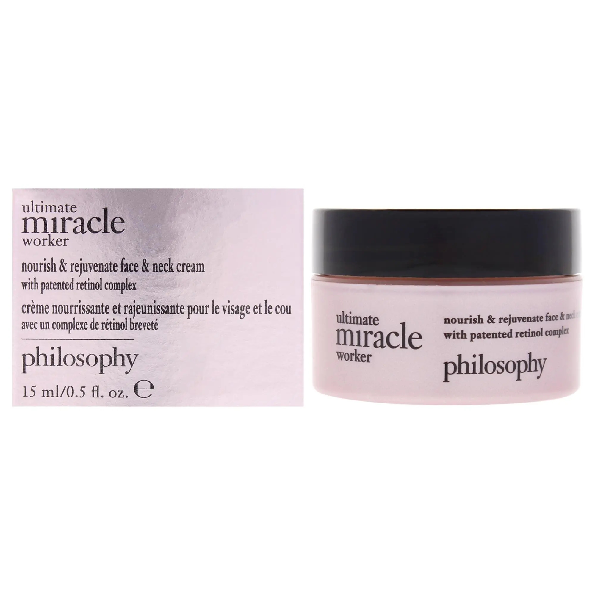 Philosophy Ultimate Miracle Worker Unisex Retinol Cream - 0.5 oz Cream Jar, Daily Face Neck Moisturizer for Apply Daily Use