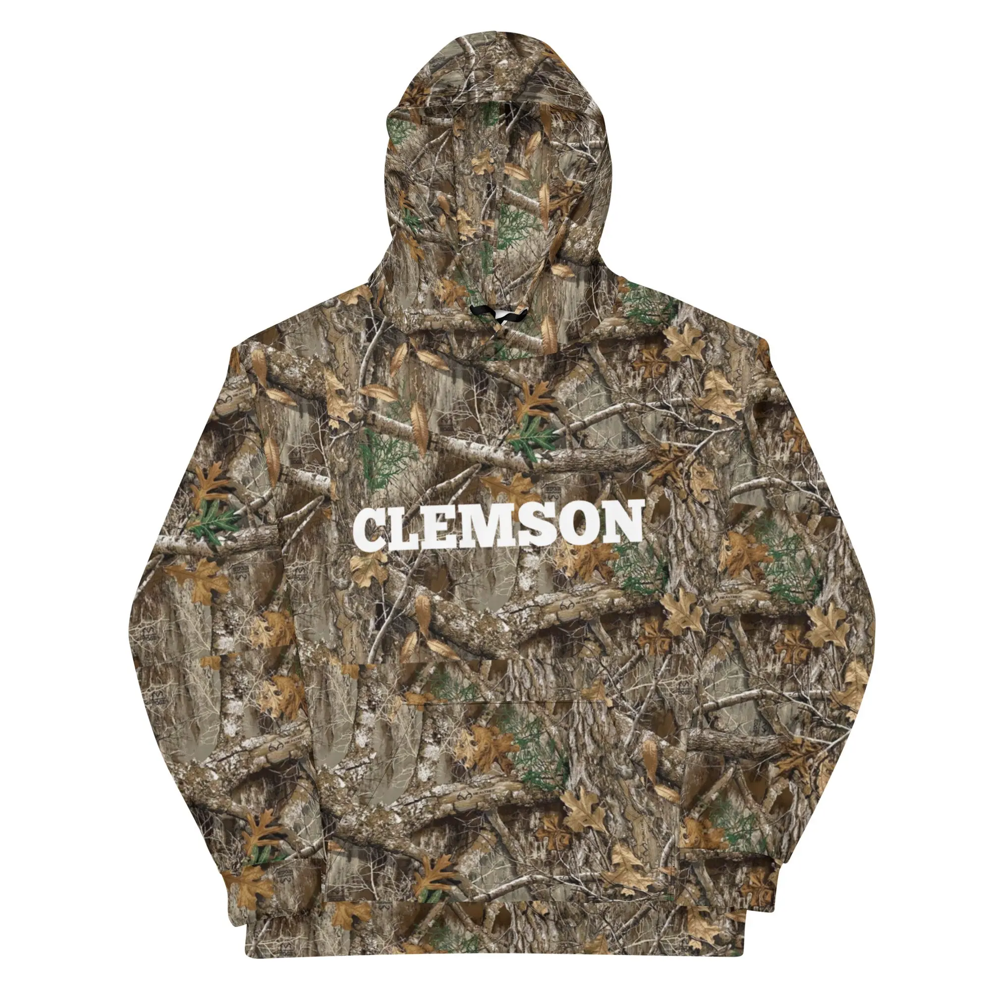 Clemson Camo Hoodie - Soft Fleece Fabric with Leaf Pattern, Hooded Design, Ideal for Men's Wear