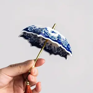 Ceramic Umbrella Shaped Tea Strainer, 1 Count Elegant   Funny  Tea Strainer, Tea Making Tool for Home Kitchen Dining Room
