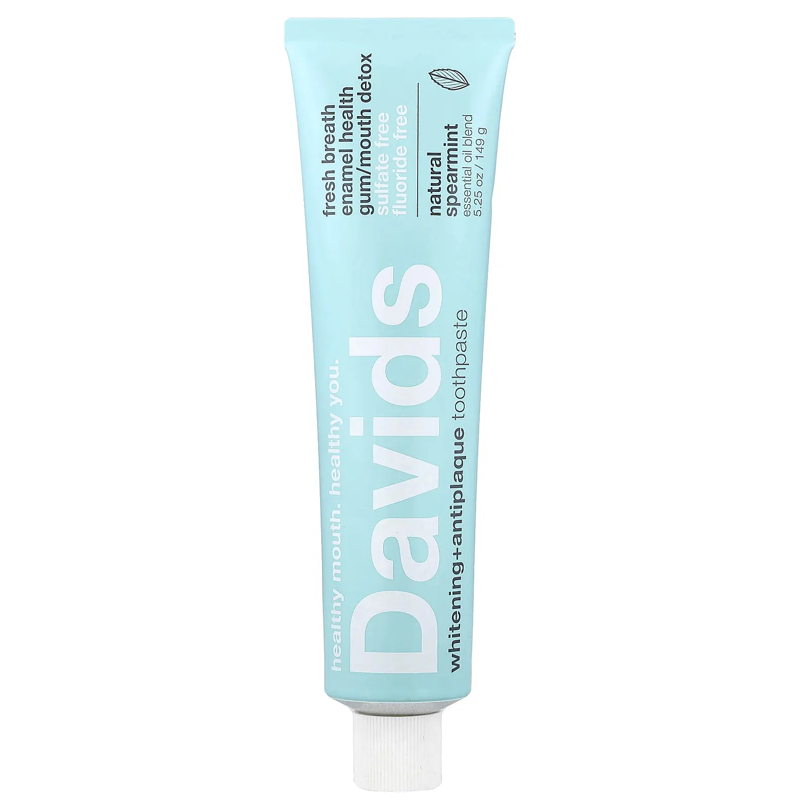 Davids Whitening + Antiplaque Toothpaste, Natural Spearmint , 5.25 oz (149 g) Davids Whitening + Antiplaque Toothpaste, Natural Spearmint , 5.25 oz (149 g)