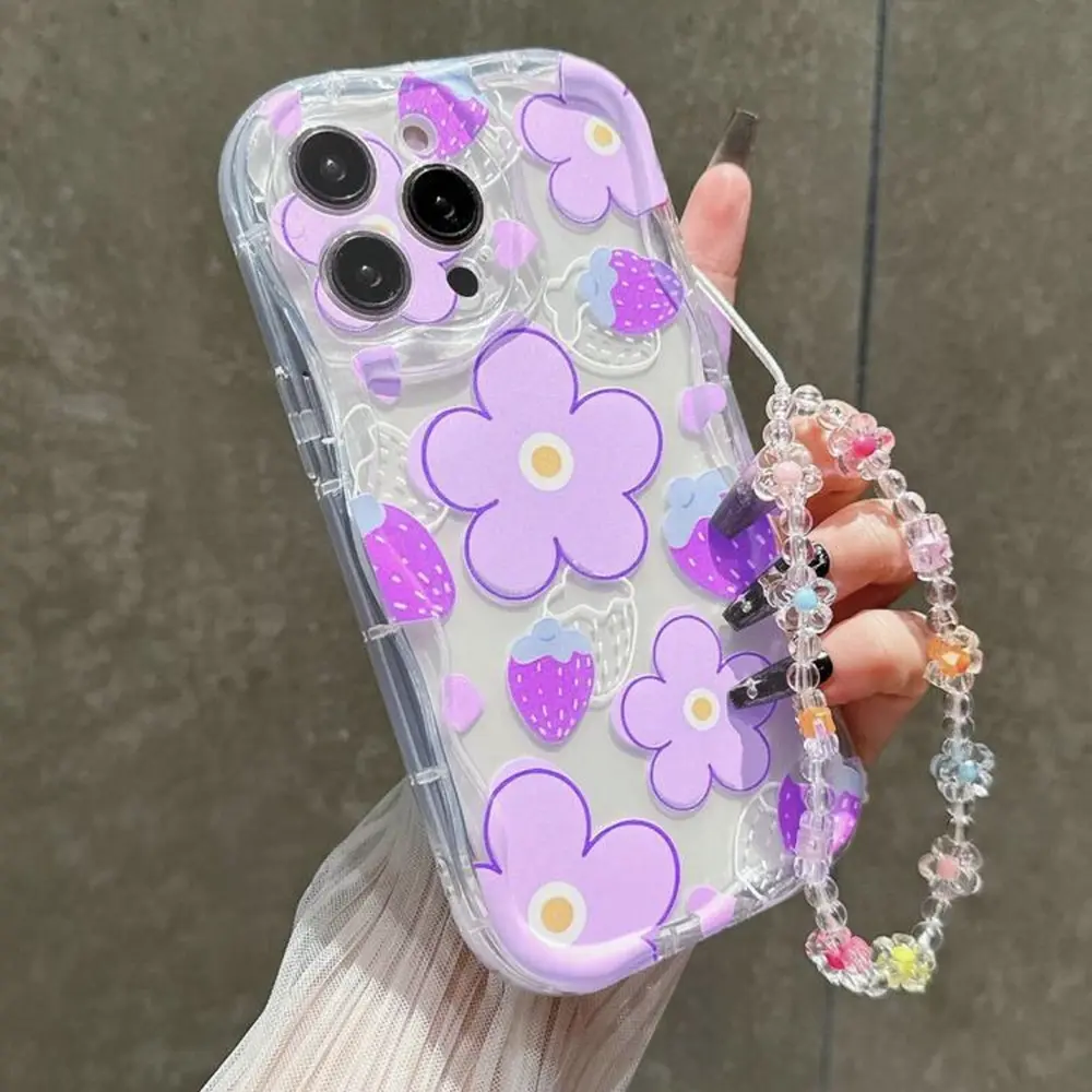 Transparent, stylish, simple, cute floral pattern Flower with high-quality Protective lanyard phone case suitable Case For iPhone 15 14 Pro Max 16 12 11 Pro 7 8 Plus XR XS X SE Cartoon Star Doodle Phone Cover Cases Accessories