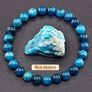 Natural Apatite Clarity & Communication Bracelet (Mental Focus + Throat Chakra Support)