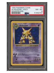 Psa 8 Alakazam Holo Shadowless Pokemon Base Set #1 Eng Qty 1 Graded NM MT