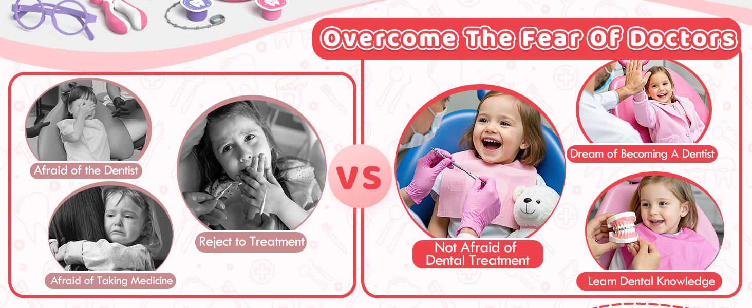 Dental Care Teaching Aids 31Pcs, Dentist Pretend Play Set for Girls, Helping Children Develop Habits of Dental Care, Safety ABS Material, Pay Attention to Teeth in Children's Growth, Avoiding Fear of Dentists, for Parent-Child Interaction, Gifts for Girls