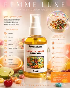 Loop Da Loops Body Oil - Yummy 4 oz Fragrance Body Oil for Skin Care, Fruity Cereal & Milk Fragrance