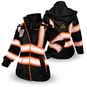 KwikSafety BOMBTRESS Safety Bomber Jacket for Women Reflective Construction Womenswear - Model No.: KS5523BLK