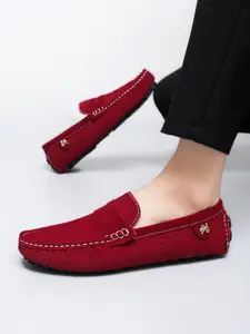 Pink Valentine's Day Gift for Couples, Men's Penny Loafers, Moccasins, Slip-on Flat Boat Shoes, Suede Loafers, Sexy Party Shoes for Holiday Commuting and Work.