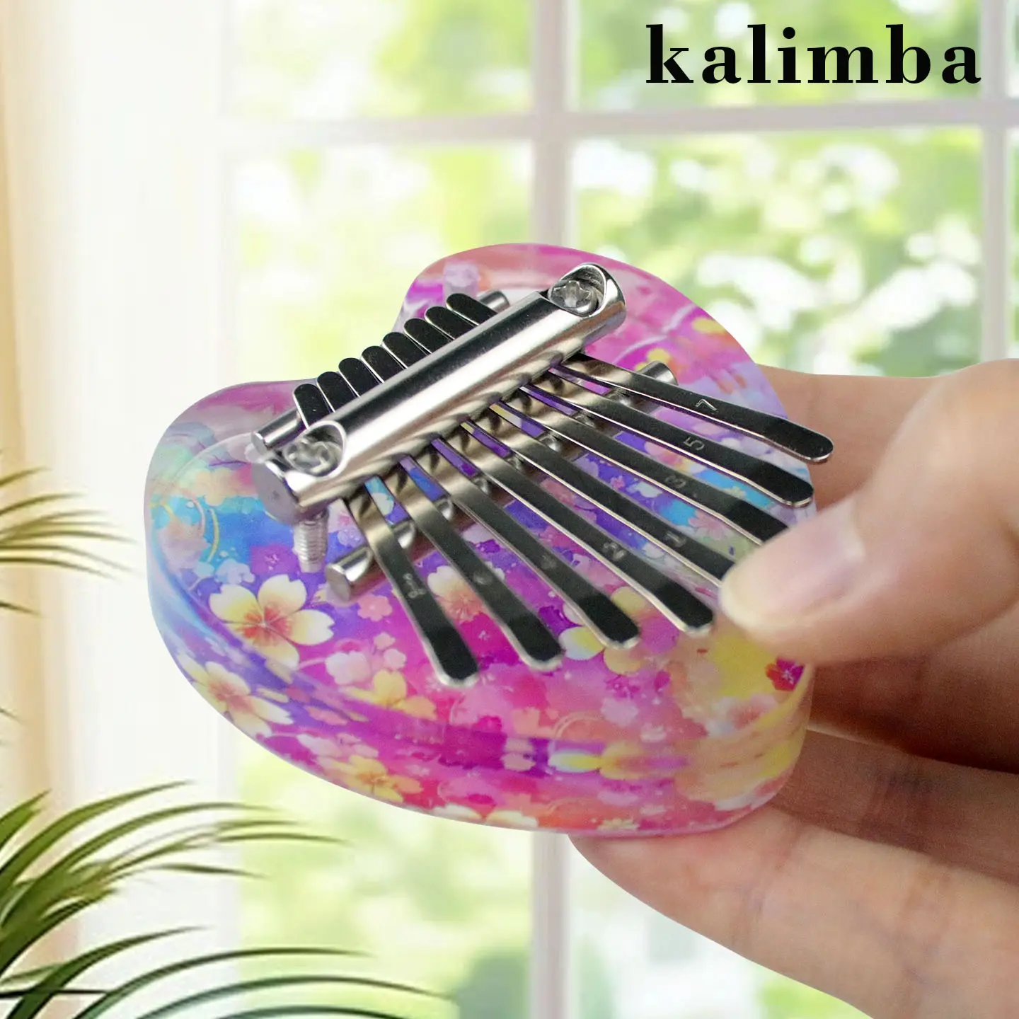 8 Key Mini Kalimba Acrylic, Durable Handmade Portable Musical Instrument, Thumb Piano Set Handheld, Perfect Christmas Gift for Adults Beginners, Holiday Present