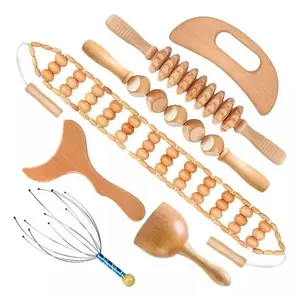 Wood Therapy 6PACK Massage Tools Set - Wooden Massager for Body Shaping, Comfortable Design, Ideal for Massage Therapy