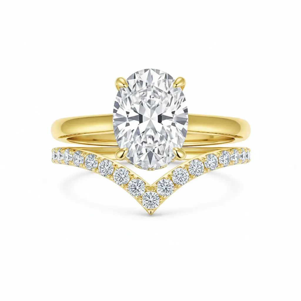 6ct oval moissanite ring set, silver thickly plated with 18K, super sparkly D-VVS1 [GRA] women's high-end jewelry J222