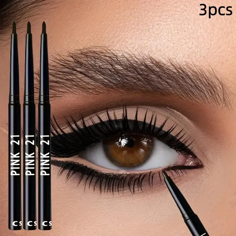3-piece multifunctional eyeliner, eyebrow pencil, Brow Definer set - long-lasting eye makeup, smooth and easy to apply, portable design, smudge-resistant, suitable for all skin types, create bold eye looks, suitable for everyday and party makeup