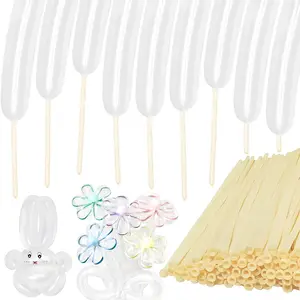 100Pcs Clear 260 Long Skinny Balloons for Balloon Arch Twisting Animal Balloons, Ideal for Birthday Party Wedding Festival Decorations