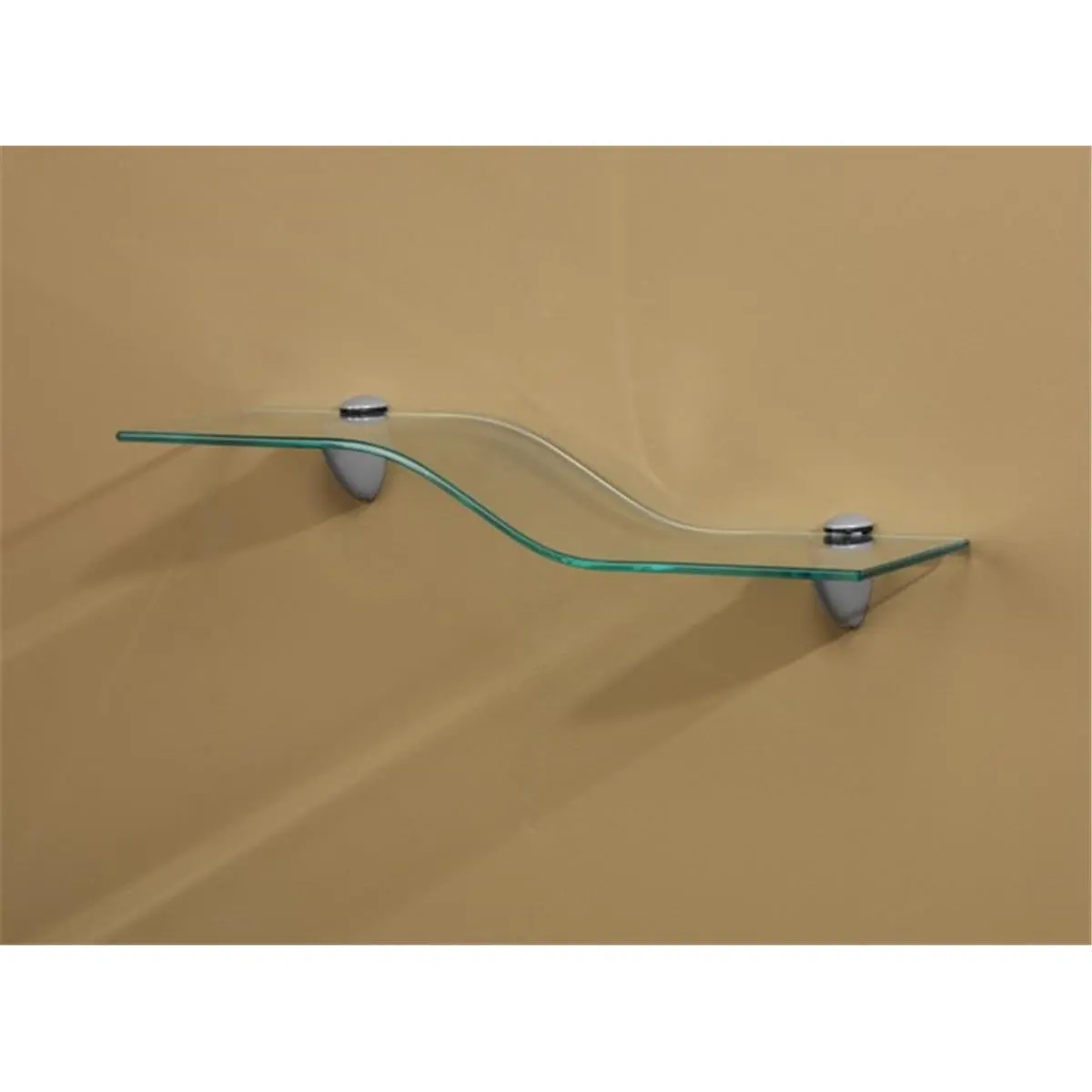 212 MAIN Concepts Mini Verve Glass Shelf Kit - 6x18 in Wall-Mountable Wall Shelf Unit with 2 Small Silver Pelicani Brackets, Home Supplies Home Decor Addition