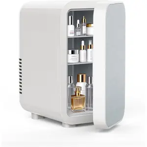 Skincare Fridge with Glass Panel, 6L Mini Fridge for /,  Portable Thermoelectric Cooler and Warmer, Makeup Mini Compact Refrigerator for Skincare   Drinks (White)