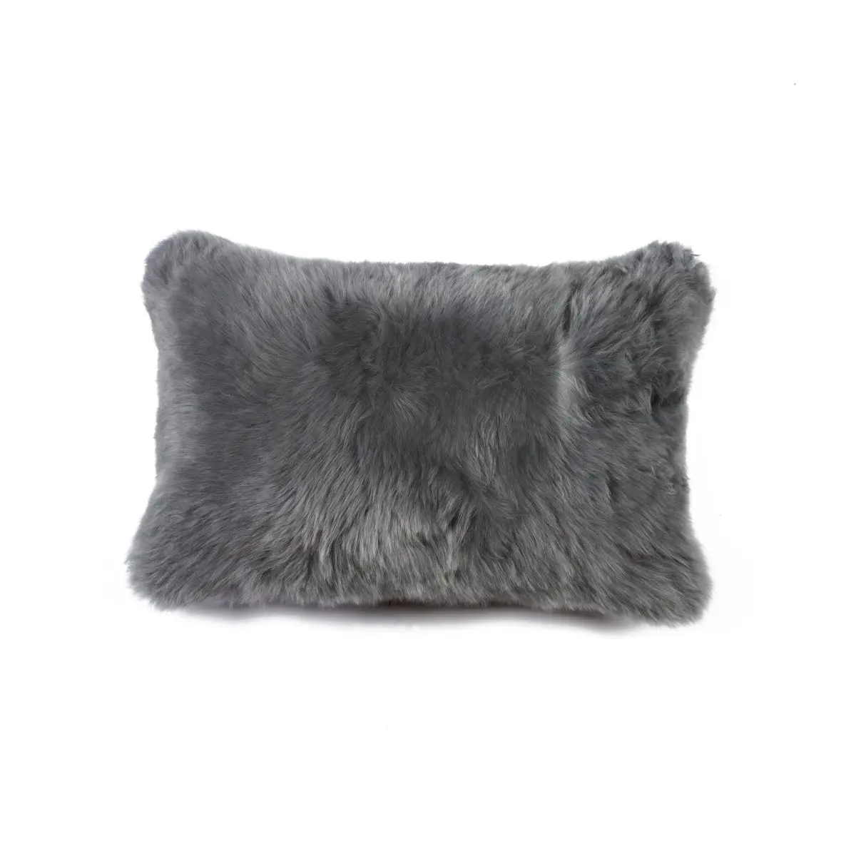Natural  12 x 20 in. New Zealand Sheepskin Pillow - Grey
