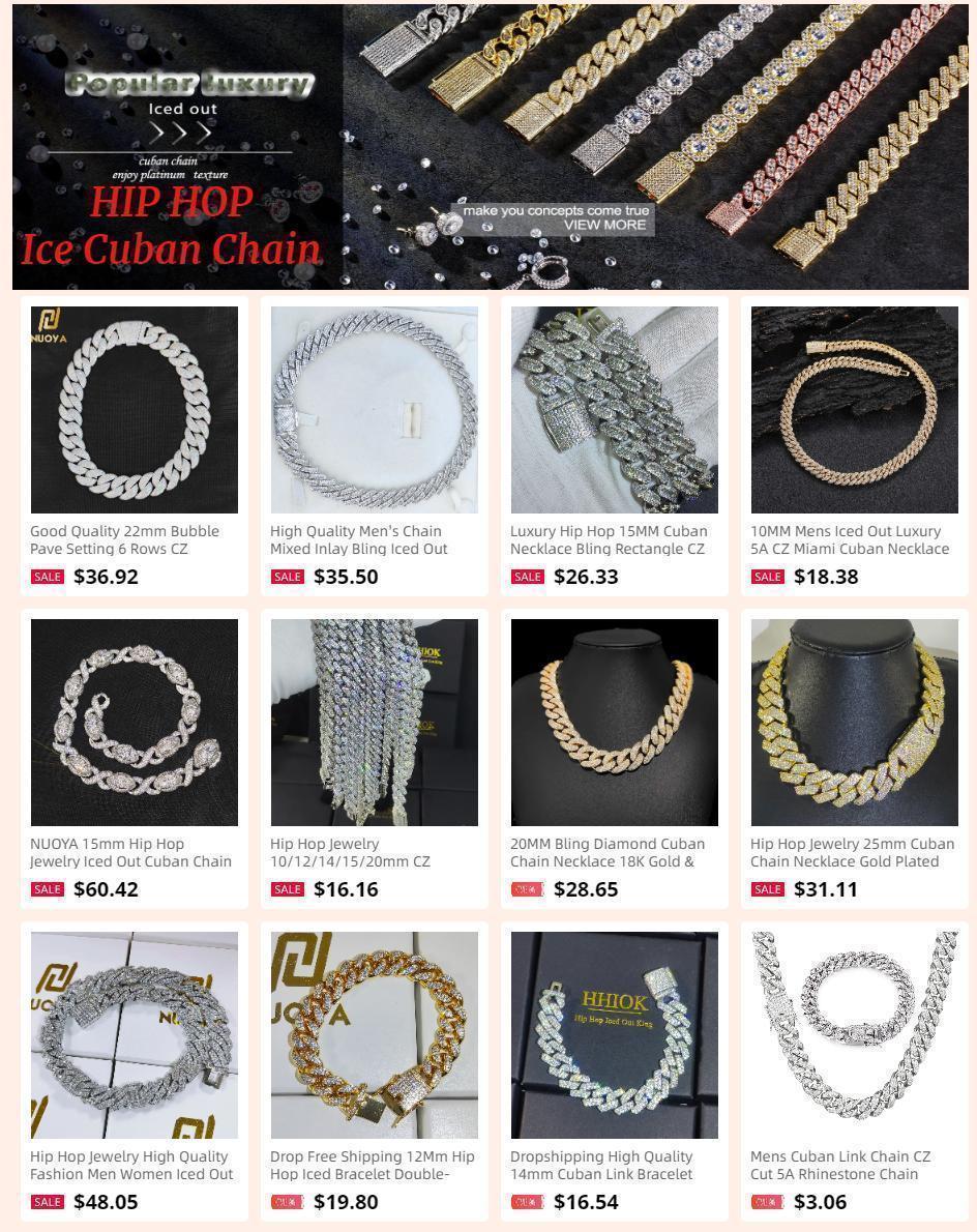 Hip Hop Jewelry 25mm 6 Rows Cuban Chain Necklace Gold Plated Iced Out Cz Prong Necklace Thick Cuban Link Chain For Men Gift Hip Hop Jewelry 25mm 6 Rows Cuban Chain Necklace Gold Plated Iced Out Cz Prong Necklace Thick Cuban Link Chain For Men Gift