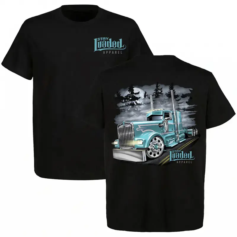 Stay Loaded Custom State Kenworth T-Shirt, Personalized Semi Truck Graphic Tee, Big Rig Trucker Shirt, Truck Enthusiast Gift