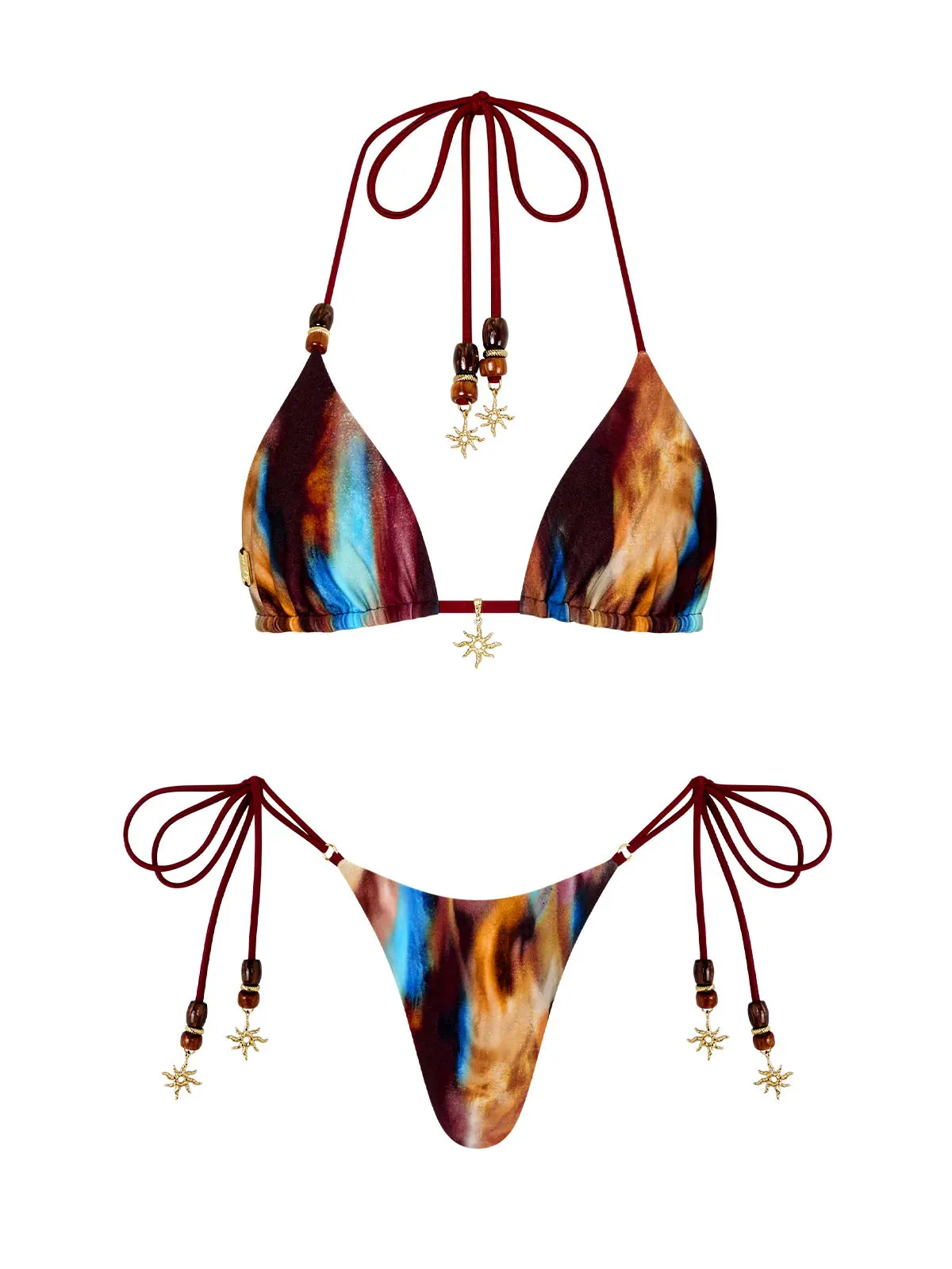 2026 new halter tie neck women’s mini bikini two-piece set—fashionable, sexy low-rise two-piece swimsuit for casual vacations, beachwear, swimwear, hot springs wear, and party outfits