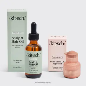 Scalp & Hair Oil Applicator + Rosemary Oil Set – Head Massager & Root Comb Applicator Bottle for Precise, Even & Mess-Free Oiling – Kitsch