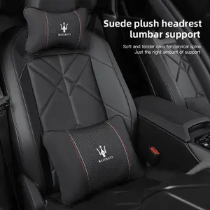 Car Headrest/Lumbar Support Auto Neck Pillow Waist Cushion For Maserati Levante Ghibli MC20 Grecale Quattroporte GranTurismo President GranCabrio Coupe Spyder Car Accessories