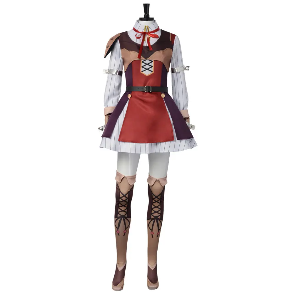 Raphtalia Raccoon Girl Cosplay Costume Set Dress Vest Armband Gloves Belt Socks Tie for Comic Con