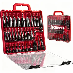 Bourvill 55Pcs Magnetic Nut Driver Set, SAE & Metric, 1/4" Hex Shank Impact Ready, with Socket Adapters & Extension - Pro Mechanic Grade #DealsForYouDays