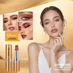 Shimmering 3-Color Gradient Eyeshadow Stick | Creamy Blendable Formula, Waterproof & Smudge-Proof, Long-Lasting Wear for Effortless Glam Eye Makeup