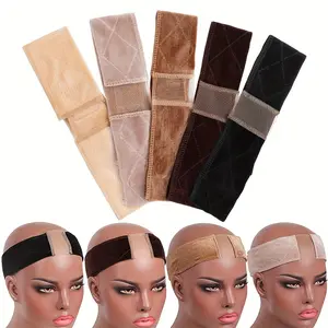 2pcs Non-Slip Velvet Wig Grip Band With Adjustable Headband And Transparent Lace Securely Holds Wigs And Head Scarves In Place