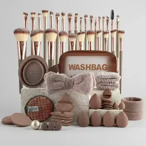 Makeup Tool Set, 56pcs/set Makeup Brush & Bag & Sponge & Headband & Brush Cleaning Bowl & Puff & Wristband, Makeup Accessories for Women, Cosmetic, Makeup Tools Set, Makeup Brushes Kits, Gifts For Women