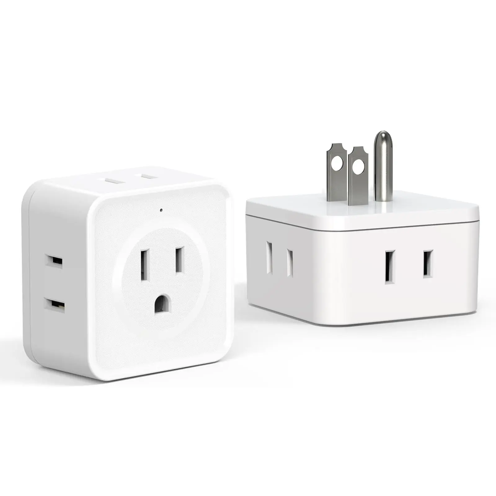 2 Pack Multi Plug Adapter Outlet Extender, Extendable Outlet Extender, 5 Way Wall Outlet Expander, Power Socket Expander, Small Electrical Multiplug Splitter, Outlet Extension for Cruise, Travel, Home, Office, Dorm Essentials