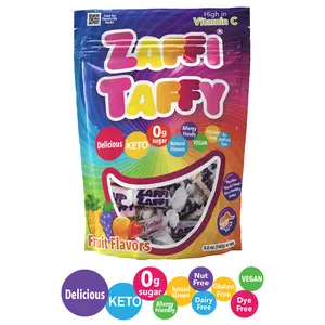 Zaffi Taffy Sugar-Free Fruit Taffy, Allergy Friendly, Vegan Bonbons, 5oz Bag