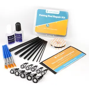 3-in-1 Fishing Rod Repair Kit - Carbon Sticks/Rod Tips/Eyelets Replacement Parts, Complete Supplies and Instructions