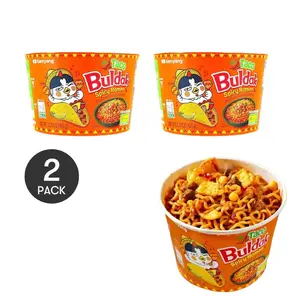 2 Pack SAMYANG Buldak Ramen Noodles - Korean Spicy Fire Chicken Flavor Taco Bowl (105g Each) - New Flavor Instant Noodles