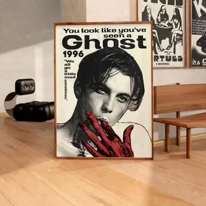 1 Pc Scary Scream 90s Print, Screaming Billy Poster, Cool Retro Horror Movie Canvas Print, Grungy Minimalist Wall Art, Modern Living Room Bedroom College Dorm Room Stylish Frameless Decorative Painting