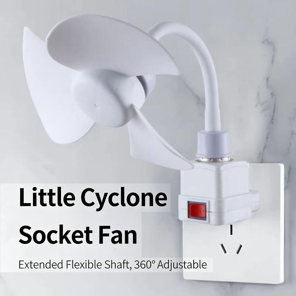 E27 Socket Fan Kit with Plug Adapter – Mini Quiet Electric Fan with Flexible Gooseneck Plug and Light Bulb Base, Energy-Saving Desk Fan for Kitchen, Bathroom, Dormitory, Office minidesk sleep system modern work 360 ice rhinestone multifunctional personal