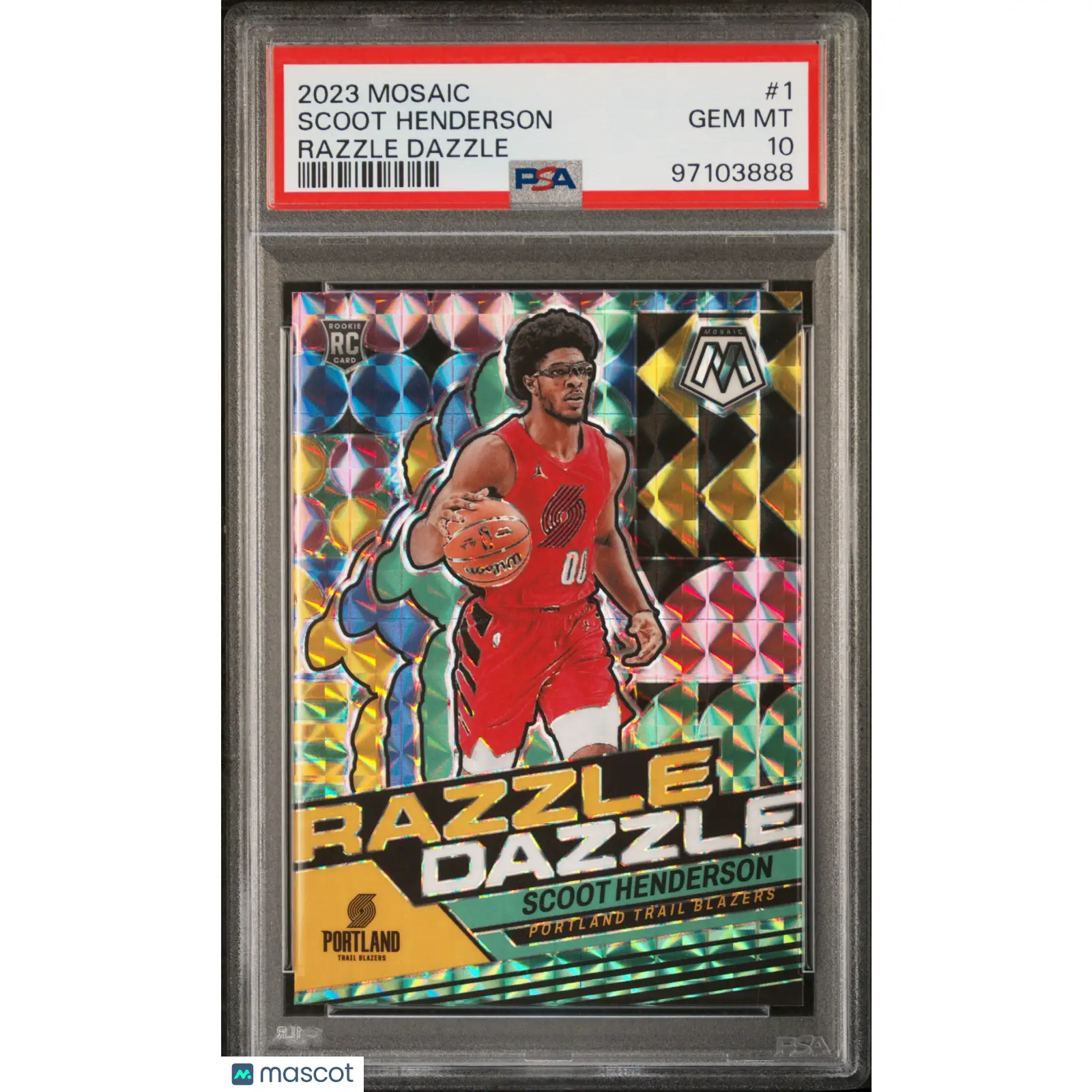 Scoot Henderson PSA 2023 Panini Mosaic Razzle Dazzle #1 10