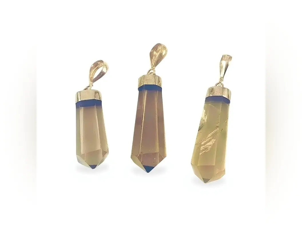 Smoky Quartz (Faceted) Pencil Point Sterling Silver Pendant