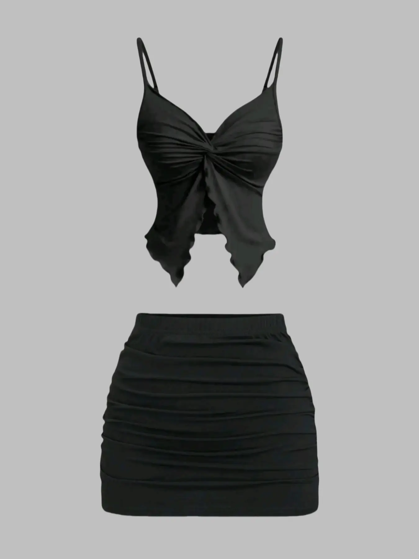 Summer classic, Everyday and fashionable style Knit solid color basic sexy ladies adjustable suspender Straps paired with hip-cover Bodycon skirt, Womenswear Fit