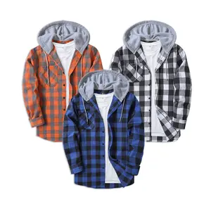 ZITY 3-Pack Men's  Brown Flannel Hoodie Shirts - Wetsuit-Soft Fabric Lightweight - California Style Casual Streetwear Tops - Multi-Color Value Set Sweatshirts Outfits Fleece y2k clothing