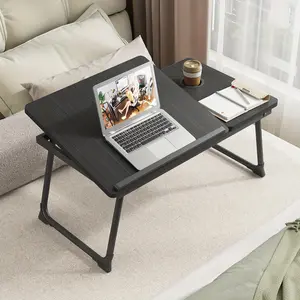 Foldable Adjustable Lap Desk Stand, Portable Bed Table Laptop Desk Breakfast Tray for Eating, Reading, Working in Bed & Sofa  bed  multifunctional  tray table
